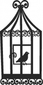 Bird in cage - For Laser Cut DXF CDR SVG Files - free download